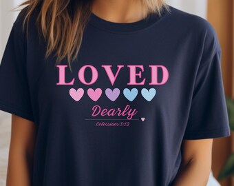 Camiseta de mujer para el día de San Valentín, camiseta para el día de San Valentín, camiseta con la palabra AMOR para el día de San Valentín, linda camiseta para San Valentín, camiseta para el día de San Valentín