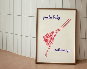 Pasta Baby Poster | Pasta Wall Art | Home Decor | Kitchen Prints | Food Art | Pasta Print | Fun Poster | Trendy Art | Bar Print