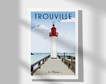 Illustrated poster - Trouville le Phare