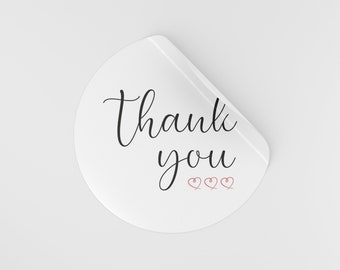 Stickers - Thank You 3 hearts