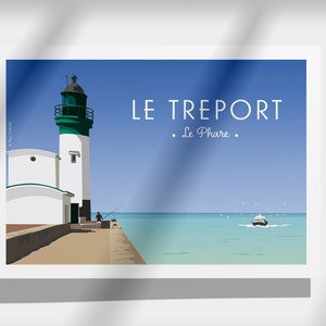 Illustrated poster - Le Treport - the Lighthouse