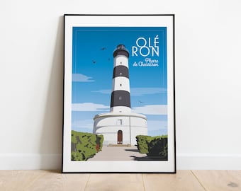 Illustrated poster - Oléron - Chassiron Lighthouse