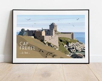 Illustrated poster - Cap Fréhel - The Fort of Roche Goyon