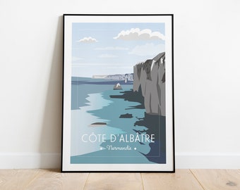 Illustrated poster - Alabaster Coast - Normandy