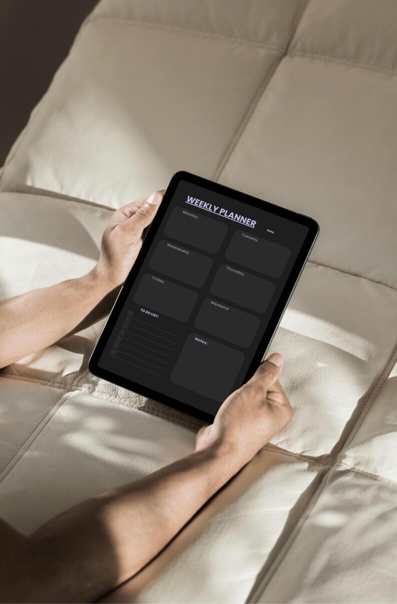 Dark Mode Digital Planner Set – Soft Pastel Purple Organizer | Undated ...