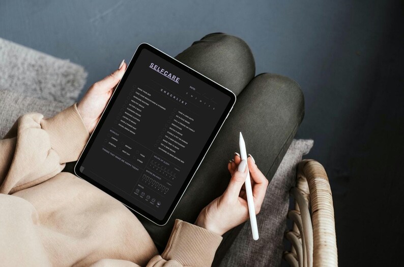 Dark Mode Digital Planner Set – Soft Pastel Purple Organizer | Undated ...