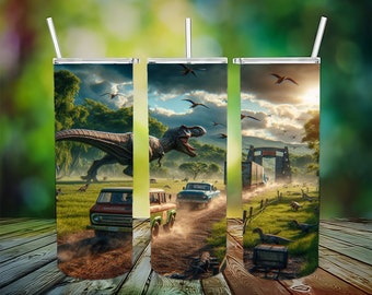 Jurassic Park Tumbler Wrap, Dinosaur Tumbler Wrap, 20oz Sublimation Tumbler Png Design, Kids Tumbler Wrap, Digital Download