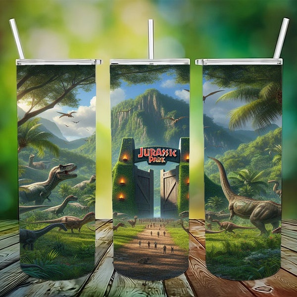 Jurassic Park PNG Designs, 20 Oz Tumbler Wrap, Tumbler Sublimation Designs, Jurassic World PNG, Instant Download