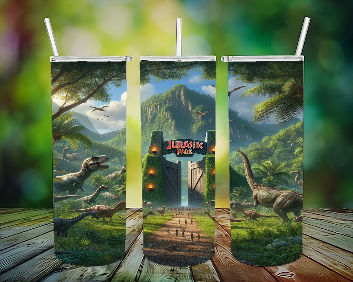 Jurassic Park PNG Designs, 20 Oz Tumbler Wrap, Tumbler Sublimation Designs, Jurassic World PNG, Instant Download