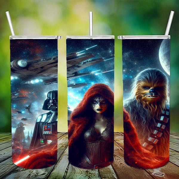 Star Wars PNG Wrap, Tumbler Sublimation Design, 20 Oz Skinny Tumbler Wrap, Starwars Tumbler Design, Digital Download