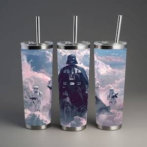 Star Wars in The Cloud Tumbler PNG, Darth Vader Sublimation Design, Digital Tumbler PNG Wrap, Instant Download Boys Girls Gift
