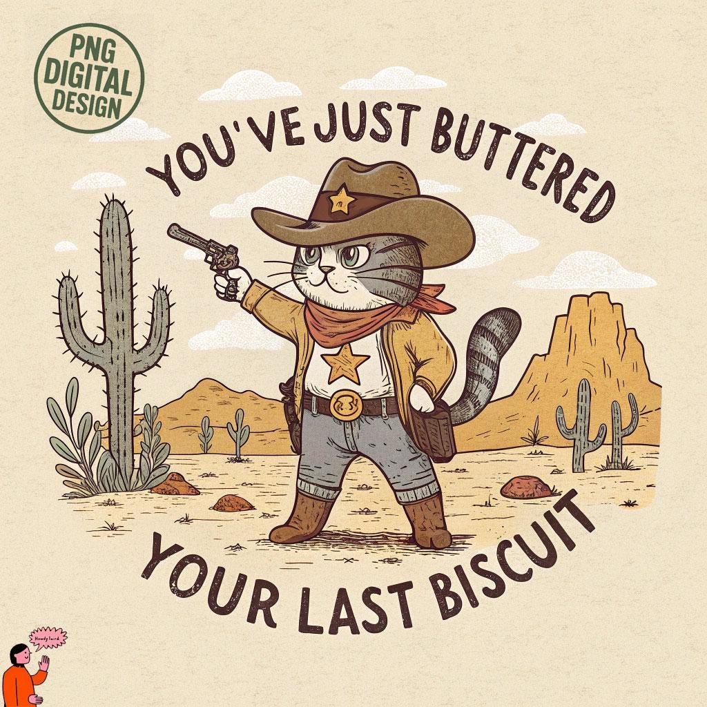 Camiseta Cowboy Cat 5 Designs – Howdy Classic Western Humor – Frase Country Pronta para Sublimação 5 PNG