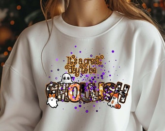 Halloween Clip Art - "It's a Great Day to Be Ghoulish" - Doodle Alphabet, 300 DPI PNG, Instant Download, Sublimation,  TShirt Graphic,