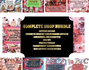 Clip Art Full Shop Bundle: Lifetime Access, Weekly Updates (Digital Download)