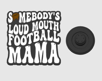 Bogg Bag Charm Football Somebody's Loud Mouth Football Mama Archivo de impresión 3D STL