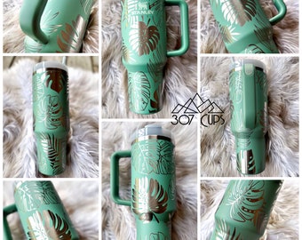 Monstera GRABADO LÁSER Envoltura de vaso SVG