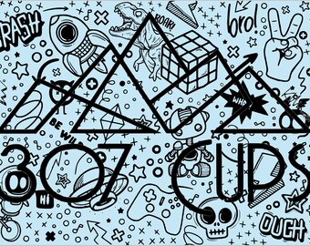 Boy Doodle GRABADO LÁSER Vaso Envoltura SVG