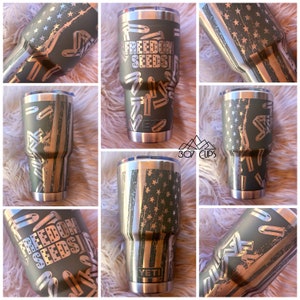 American Flag Freedom Seeds LASER GRAVING Tumbler Wrap SVG
