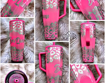 Leopard Fade GRABADO LÁSER Envoltura de vaso SVG