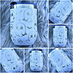 Ghost Halloween LASERGRAVERING Tumbler Wrap SVG