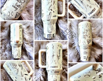 Envoltura para vaso con grabado láser de béisbol y sóftbol SVG