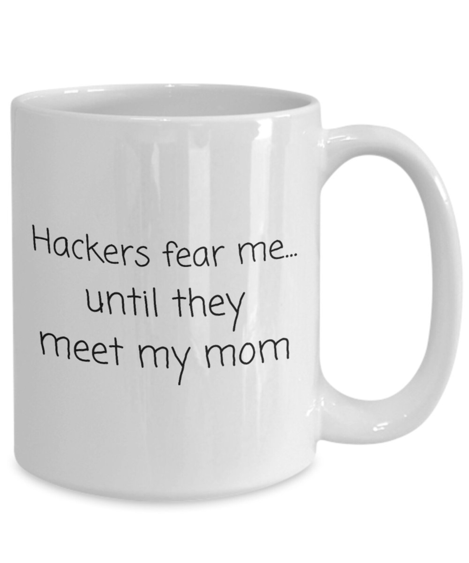 Cyber Hackers Fear Me Keyboard Mug, Funny Meet Mom Gift Ideas for Tech