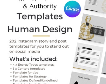 Human Design Canva Templates: Energy Types & Centers (Digital Download)