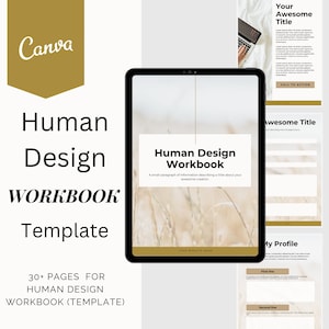 Human Design Customizable  Workbook Template - Canva Editable & Instant Download