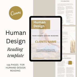 Modello di lettura/report di progettazione umana modificabile Gold/Modello di ebook Canva per coach