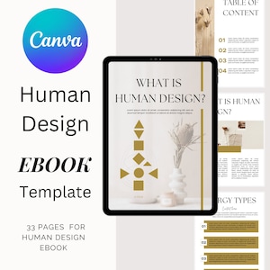 Modello ebook di Human Design Gold / Lead magnet Modello Canva per coach di Human Design