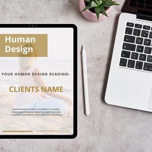Human Design Reading Template Canva | Soft Gold | Editable HD Workbook