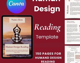 Human Design Reading Template Canva | Professional HD Coach Workbook | Editable Client Report Template