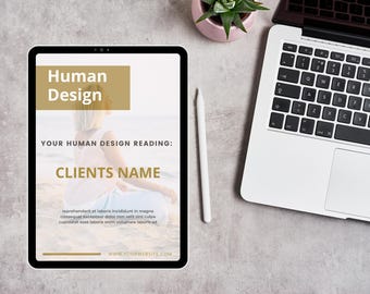 Human Design Reading Template Canva | Soft Gold | Editable HD Workbook