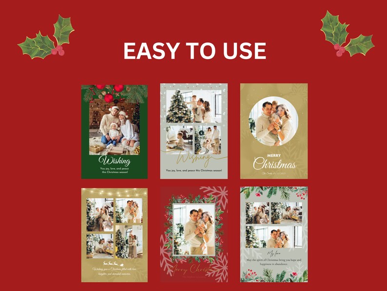 Unique Christmas Card Set Printable Holiday Greetings Etsy UK
