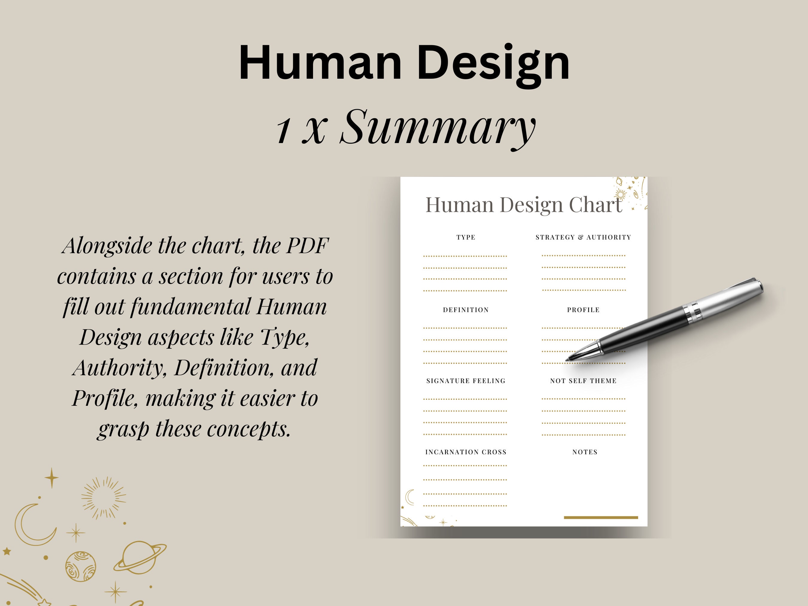 Human Design Chart: Printable Bodygraph Guide (PDF Download) - Etsy
