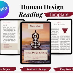 Human Design Reading Template | Human Design Template | Human Design Canva | Diseño Humano | Human Design Vorlage | Human Design Report
