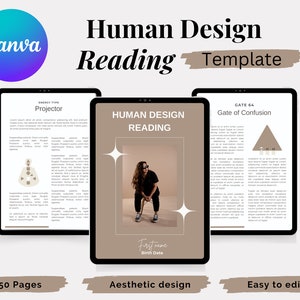 Lettura modificabile di progettazione umana con pianeti/modello di report Modello di ebook marrone/Canva per allenatori