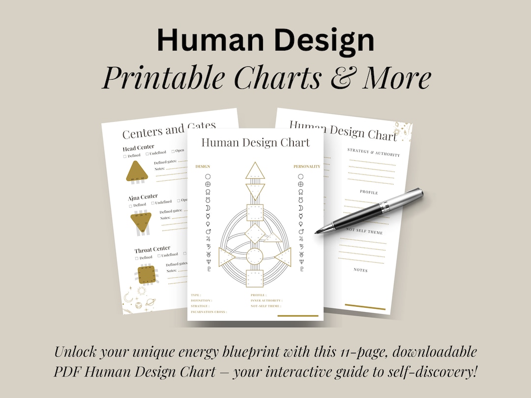 Human Design Chart Human Design Bodygraph: Your Printable PDF Guide to