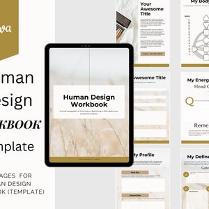 Human Design Customizable  Workbook Template - Canva Editable & Instant Download