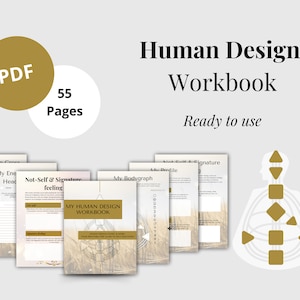 Human Design-werkboek | Afdrukbaar werkboek | 55 pagina's zelfontdekking en persoonlijke groei