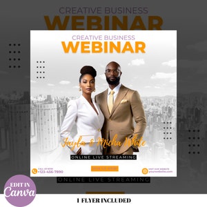 Digital Flyer, Business Flyer, Meeting Flyer, Conference Flyer, DIY Canva Flyer, Editable Flyer, Professional Flyer, Webinar, Social Media
