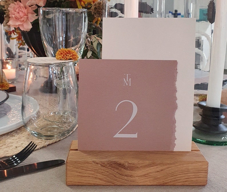 Table number Modern Nature modern & natural look for the wedding, modern, beige, rustic, white, brown, cream image 2