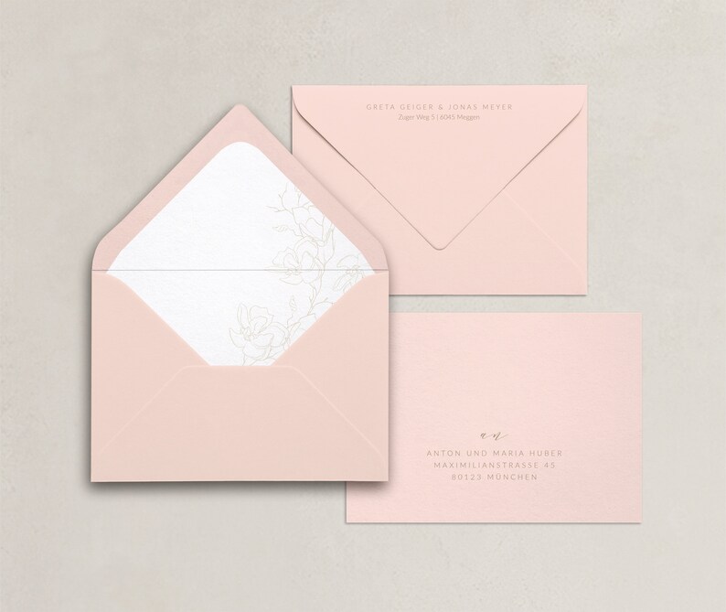 Save the Date Card Modern Glam modern wedding invitation for an elegant classic wedding, natural, beige, floral line art image 6