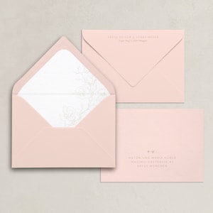Kuvert Modern Glam – passender Umschlag für Einladungskarten-Set zur Hochzeit, blush, beige, weiß, klassisch, floral