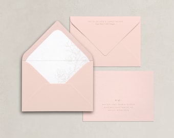 Envelope Modern Glam - matching envelope for wedding invitation card set, blush, beige, white, classic, floral