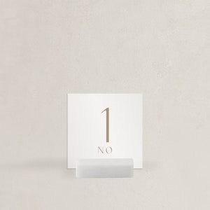 Modern Glam wedding table number classic and elegant, white, natural, beige, simple image 3