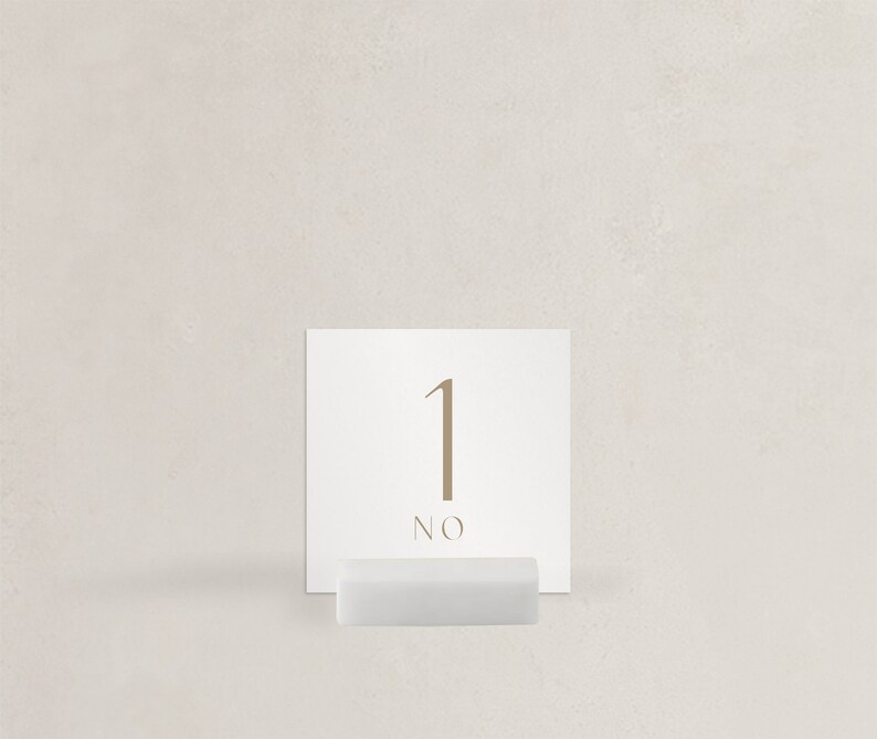 Modern Glam wedding table number classic and elegant, white, natural, beige, simple image 3