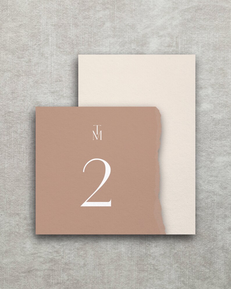 Table number Modern Nature modern & natural look for the wedding, modern, beige, rustic, white, brown, cream image 3