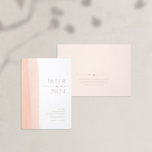 Save the Date Karte Peach Lavender – moderne Hochzeitseinladung für eine elegante klassische Hochzeit, blush, apricot, rose