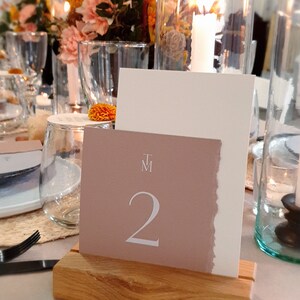 Table number Modern Nature modern & natural look for the wedding, modern, beige, rustic, white, brown, cream image 1